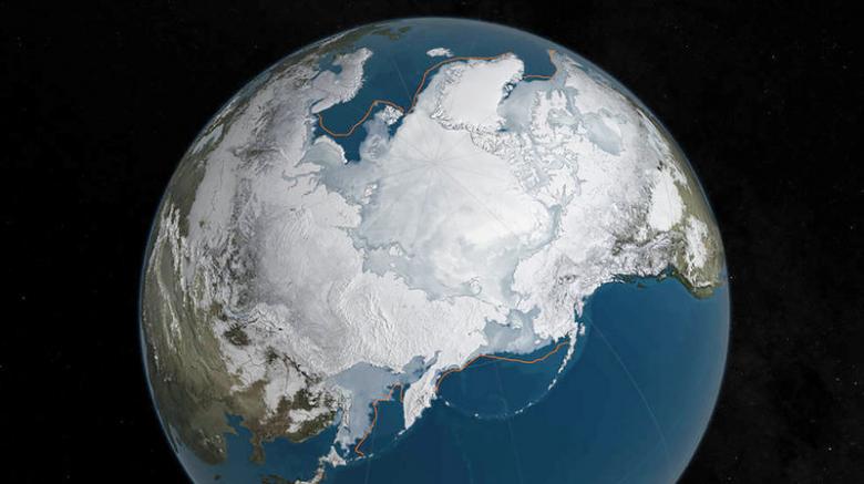 Arctic sea ice falls to record winter low as experts blame global warming